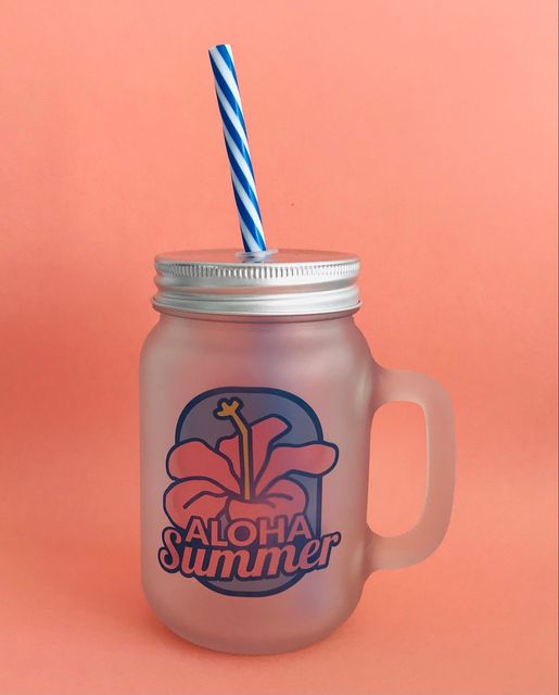 Frosted mason jar